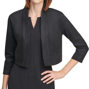 Calvin Klein Three Quarter Sleeve Open Front Shrug